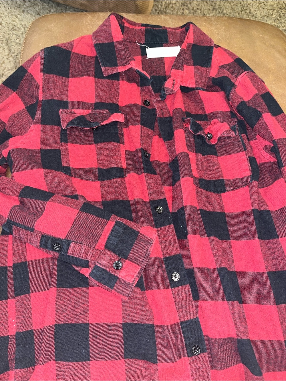 Kids Red Buffalo Plaid Button-Down Shirt